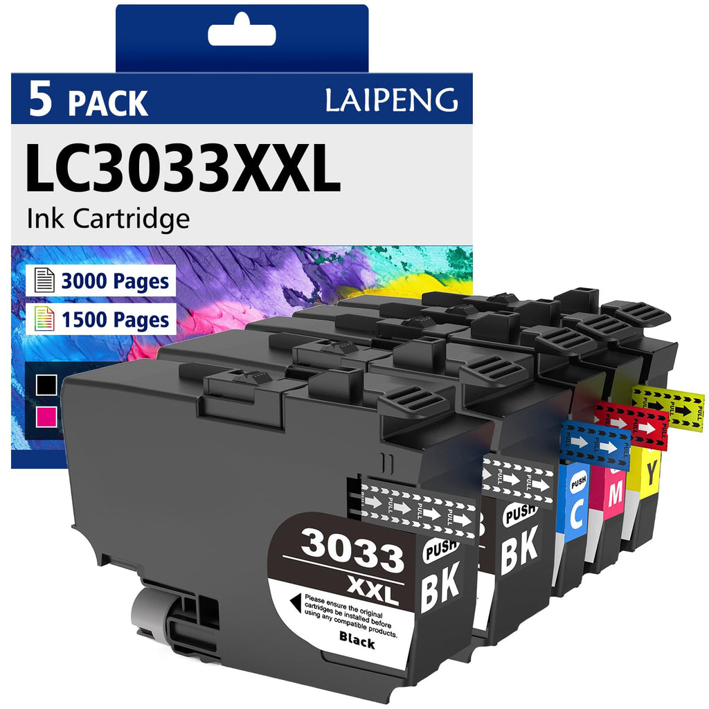 LC3033XXL Ink Cartridges 5-Pack Super High-Yield Compatible for Brother LC3033 LC3035 for MFC-J995DW MFC-J805DW MFC-J815DW MFC-J995DWXL MFC-J805DWXL MFC-J815DWXL Printer (5-Pack, BK*2/C/M/Y)