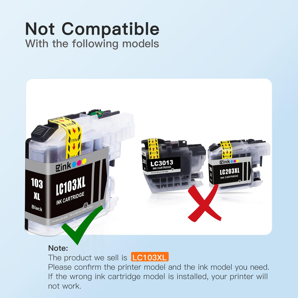 10 Pack E-Z Ink (Compatible Ink Cartridge Replacement for LC103XL Ink Cartridges LC103 XL LC103BK LC101 LC 103 to Use with MFC-J870DW MFC-J470DW MFC-J6920DW MFC-J6520DW MFC-J450DW