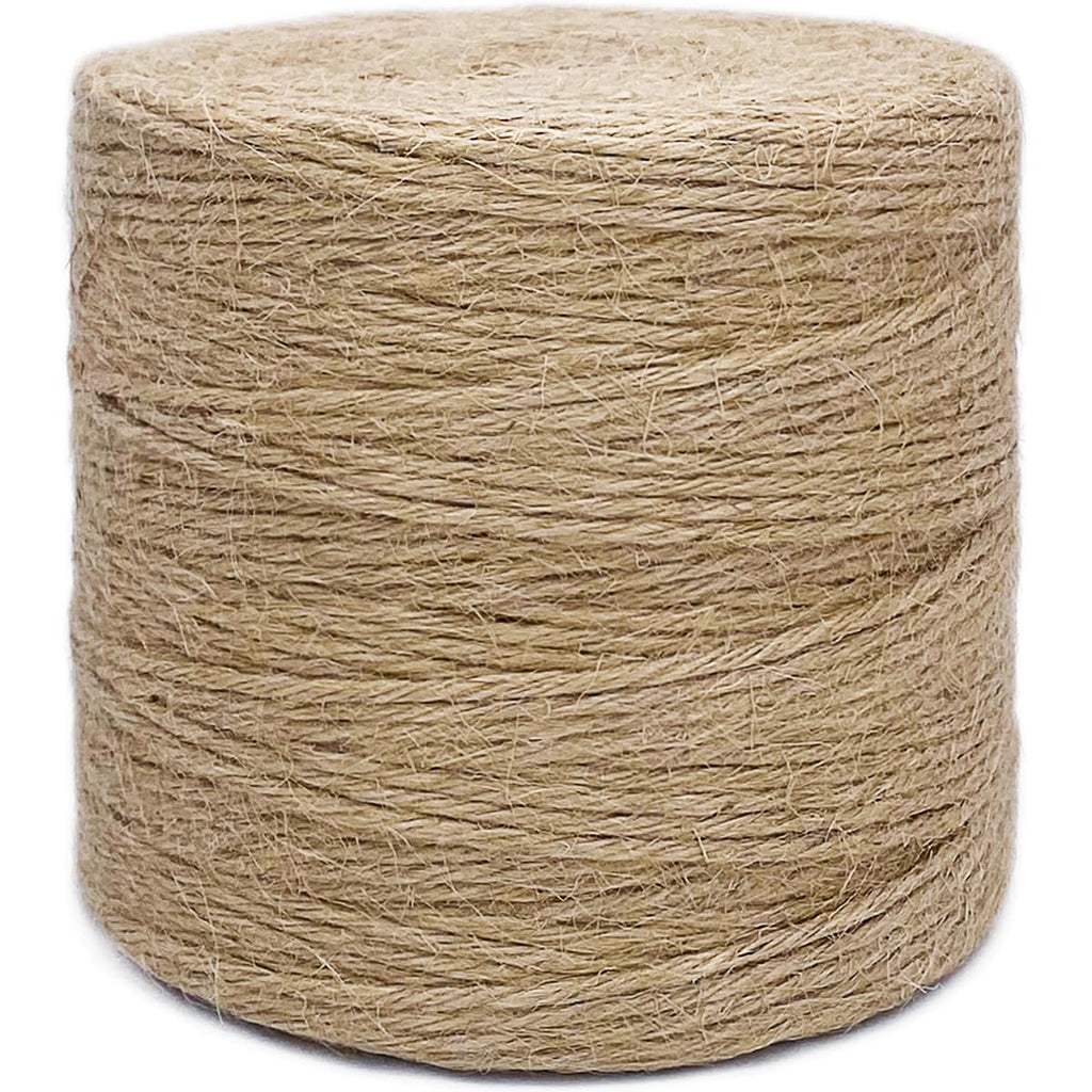 1000FT Jute Twine Rope 3mm Natural Thick Garden Twine String Heavy Duty for Gardening Bundling Crafts Arts Gift Wrapping Packing Material Wedding Christmas Decoration Bulk