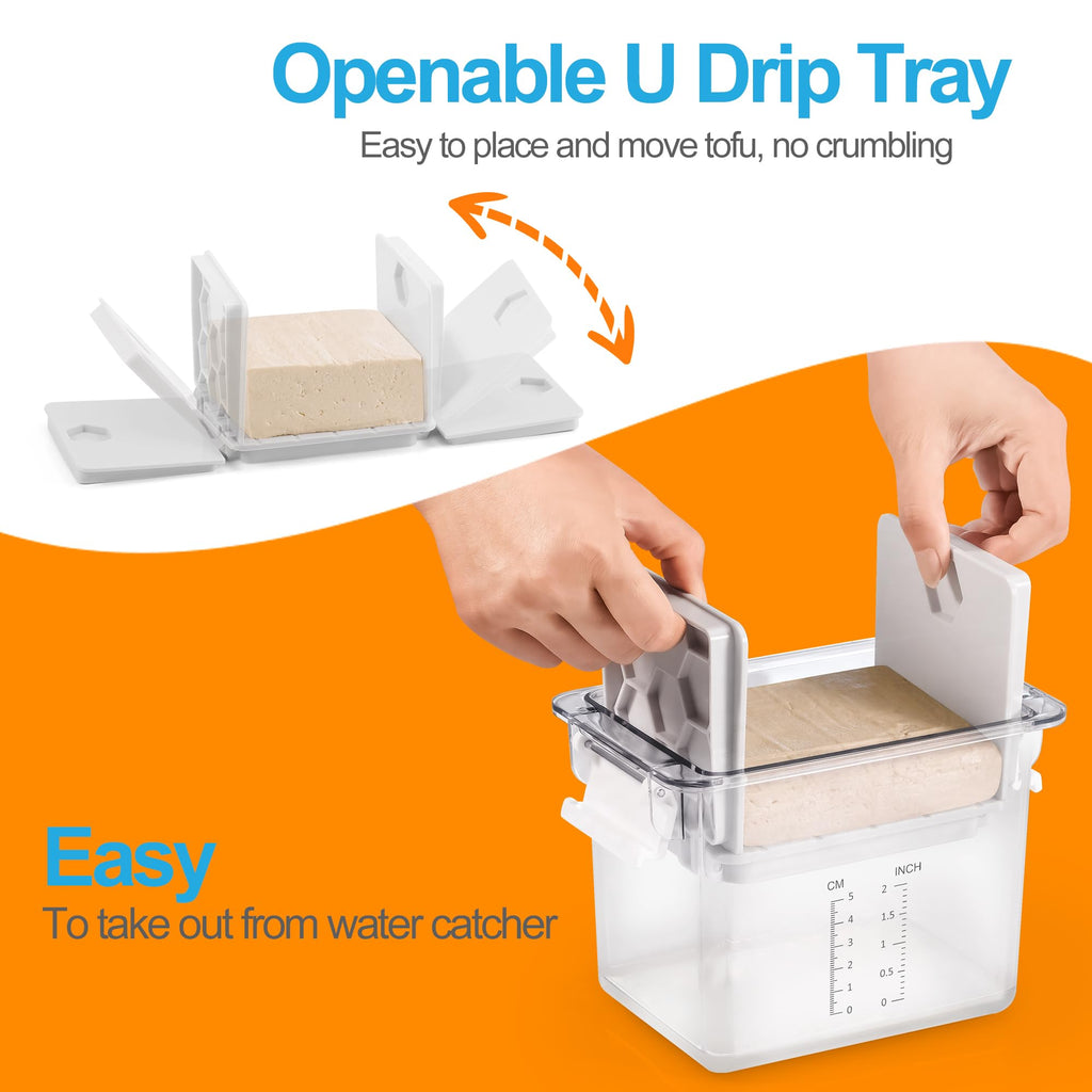 Tofu Press - Tofu Press Dishwasher Safe, Vegan Gifts Tofu Paneer Presser for Removing Water from Tofu Extra Firm Organic, Tofu Maker for Pressing Out Water from Firm, and Extra Firm Tofu - BPA Free