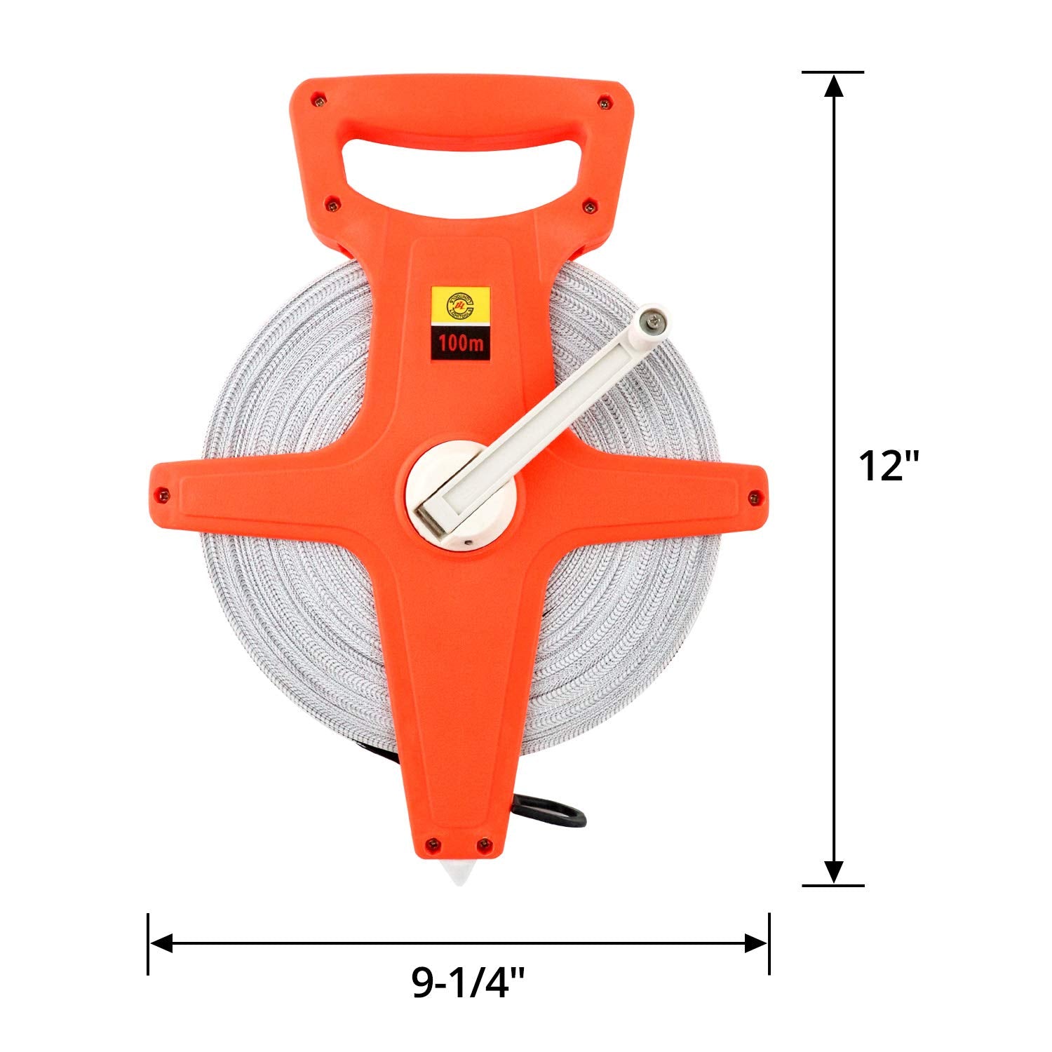 QWORK 1/2" x 330' Open Reel Dual Sided Fiberglass Tape Measure for Engineer