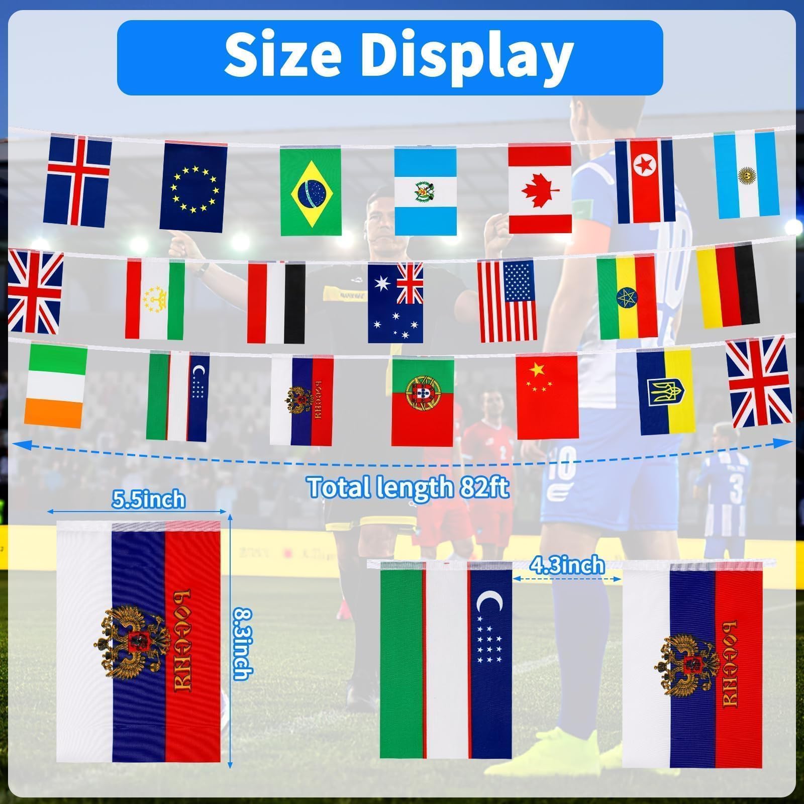MARFOREVER 100 Countries String Flag, 82ft International Banner String Flags World Flag Bunting Banners for School Festivals Sports Clubs Bars Celebrations Party Decorations