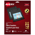 Avery Printable Dark Fabric Heat Transfer Paper, 8.5" X 11.5", for Inkjet Printers, 5 Sheets, Iron-On Transfer Paper, Customizable, White, Full Sheet and Cutting Machine Compatible, (03279)