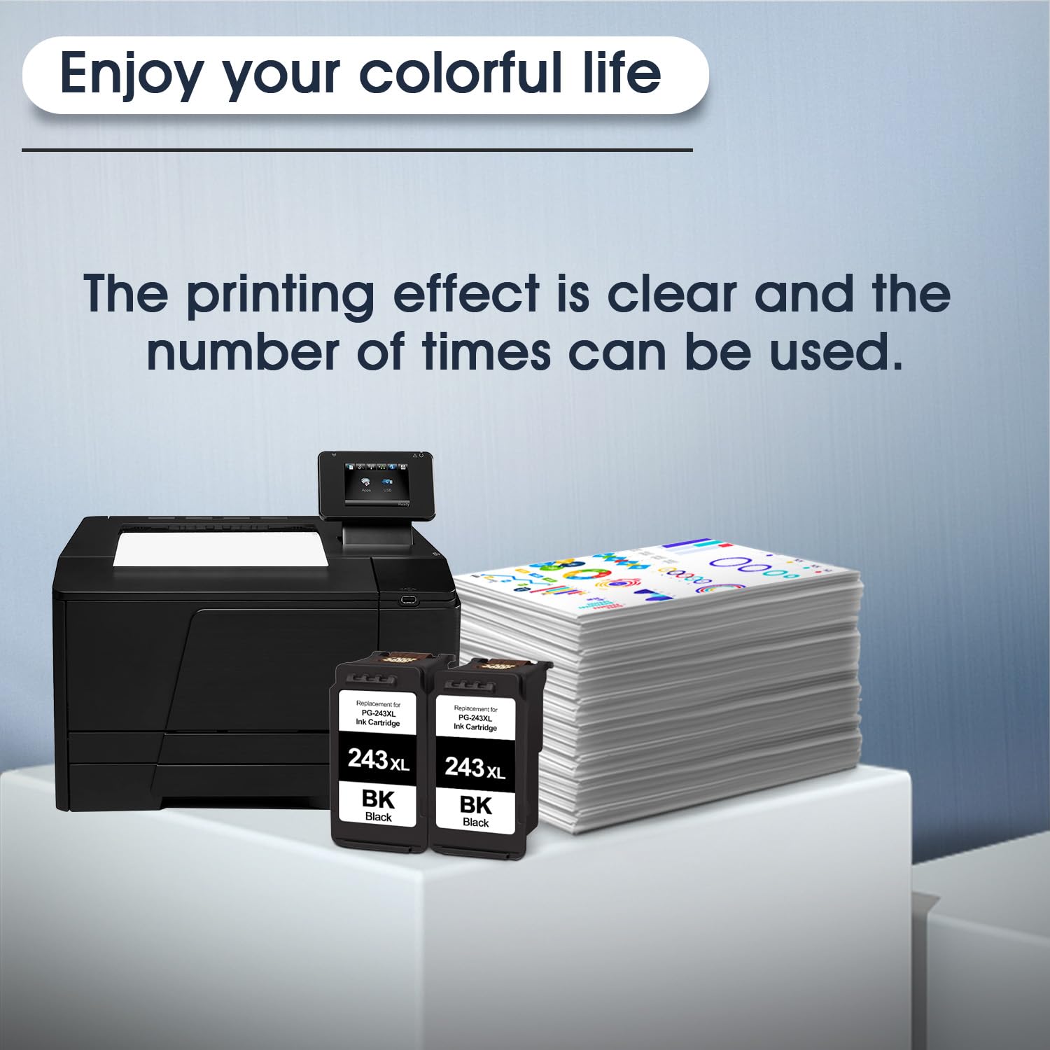 PG-243XL Black Ink cartridges Replacement for Canon Ink PG-243 PG-243XL 243 Work for TS3122 MX492 MG2922 MG2420 TR4520 Printer (2 Black)