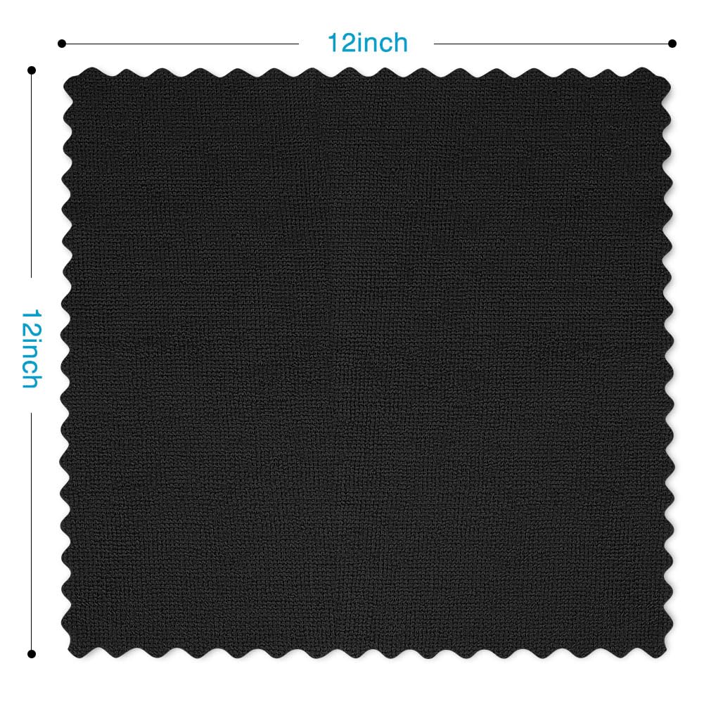 Orighty Black Microfiber Cleaning Cloth, 50 Pack Highly Absorbent Cleaning Supplies, Lint Free Kitchen Towels Cleaning Rags, Microfiber Towels for Cars, House, Window, 12x12 inch