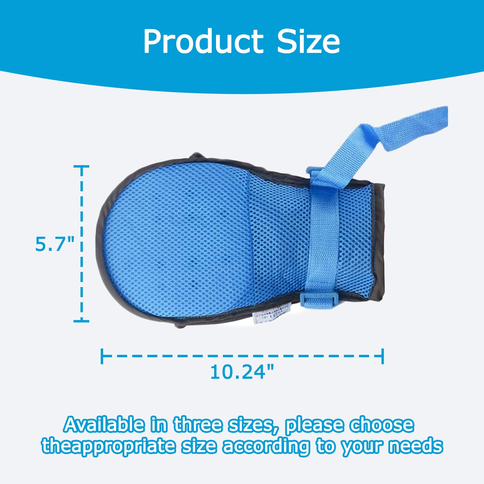 Hand Control Mitts for Dementia - Elderly Finger Restraint Protector Cover with Soft Pads, Patients Bed Anti-Catch Safety Guard, 1 Pair (S)