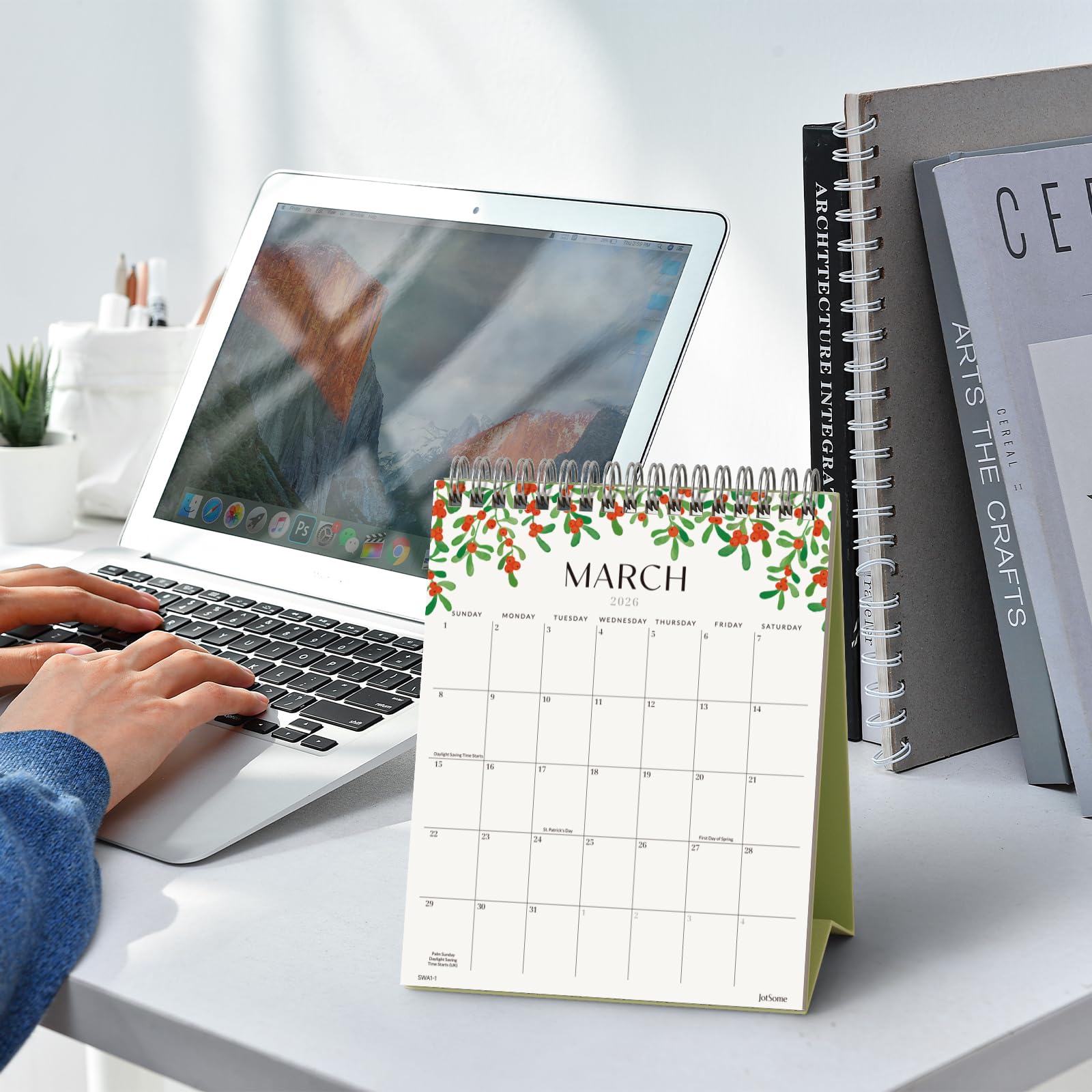 Jotsome Small Desk Calendar 2026-2027, 18 Months Standing Flip Calendar (6"x7.5") from Now to June 2027, Double-Sided Design Aesthetic Desk Calendar with To Do List, 250GSM Thick Paper