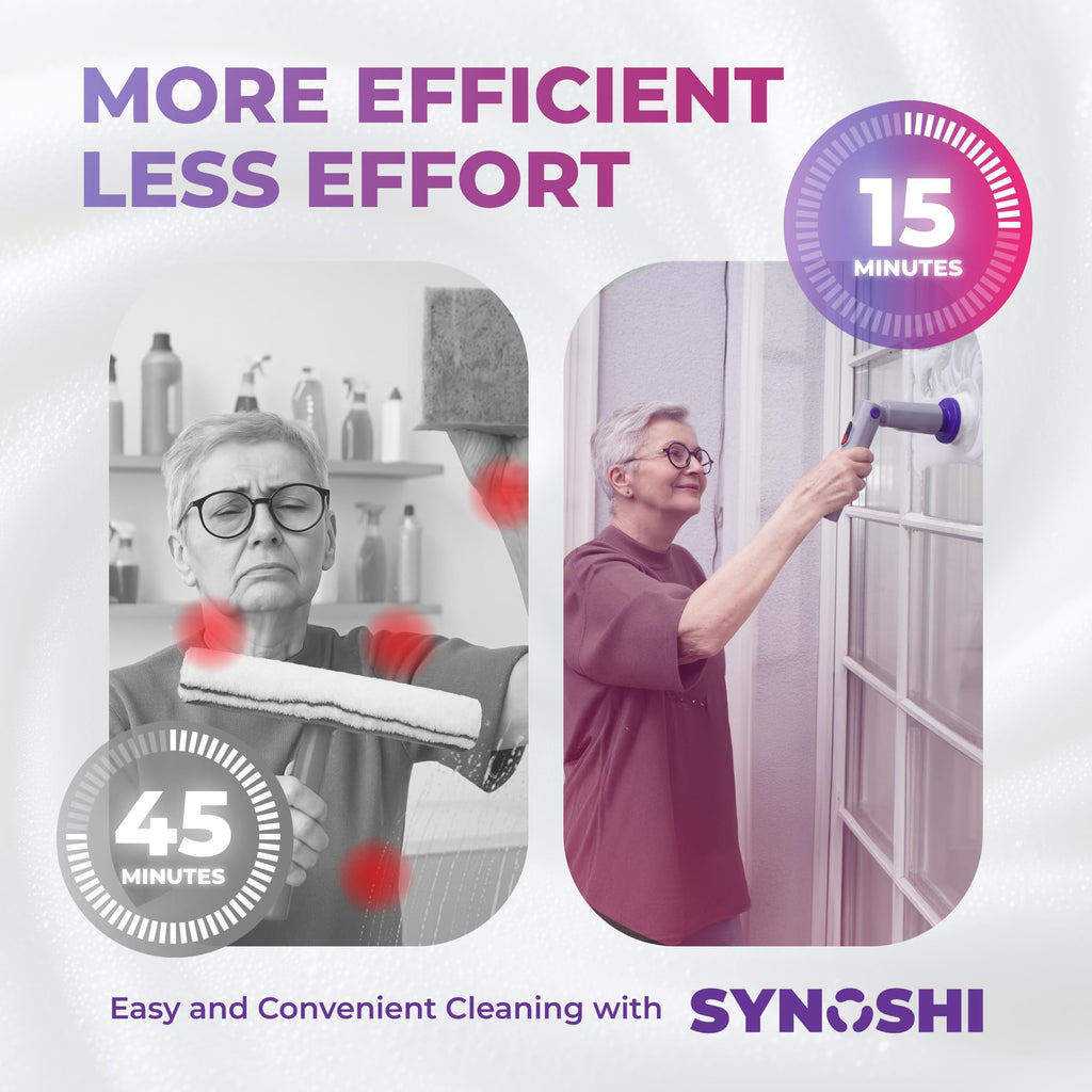 Synoshi PRO Electric Spin Scrubber Magic Melamine Sponge for Bathroom & Shower Cleaning Brush, Kitchen Brush Head For Power Scrubber - Set of 3 Magic Sponges