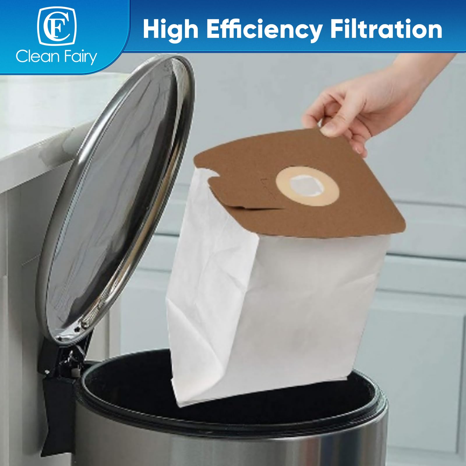 15Pack CF Clean Fairy Vacuum Cleaner Bags Compatible with Eureka Mighty Mite 3670 and 3680 Canister models Replacement for Eureka MM 60295A 60295B