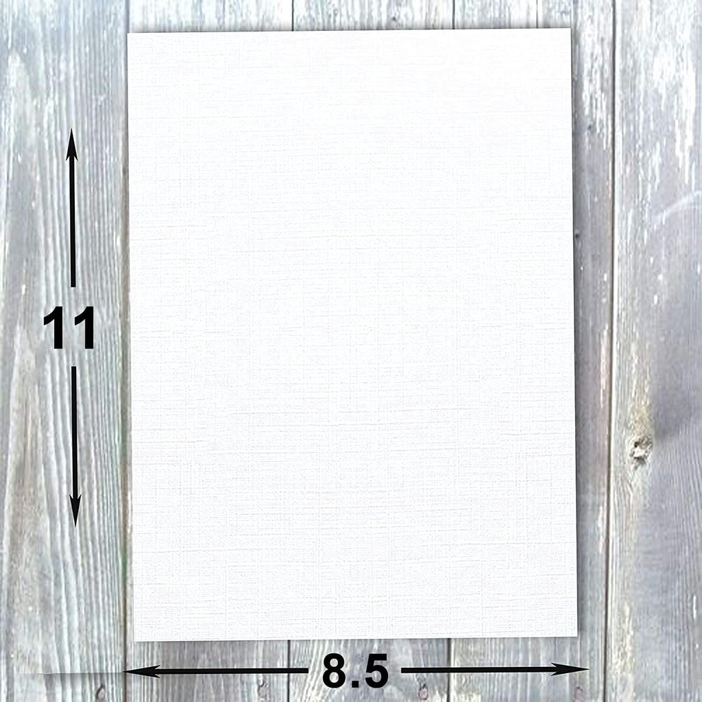 Hamilco Linen Textured Cardstock Paper – 8 1/2 x 11" Blank Thick Heavy Weight 80 lb Cover Card Stock for Printer - 50 Pack (Natural)