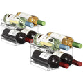 Lifewit Plastic Stackable Wine Rack for Refrigerator, Cabinet, Countertop,Wine Bottle Holder, Water Bottle Organizer for Floor Fridge, Tabletop Pantry, Hold 8 Bottles