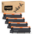 TN660 Toner Cartridge Replacement for Brother TN660 TN-660 TN630 Compatible with HL-L2340DW HL-L2300D HL-L2380DW MFC-L2700DW L2740DW DCP-L2540DW L2520DW HL-L2320D MFC-L2720DW L2740DW Printer(4 Black)