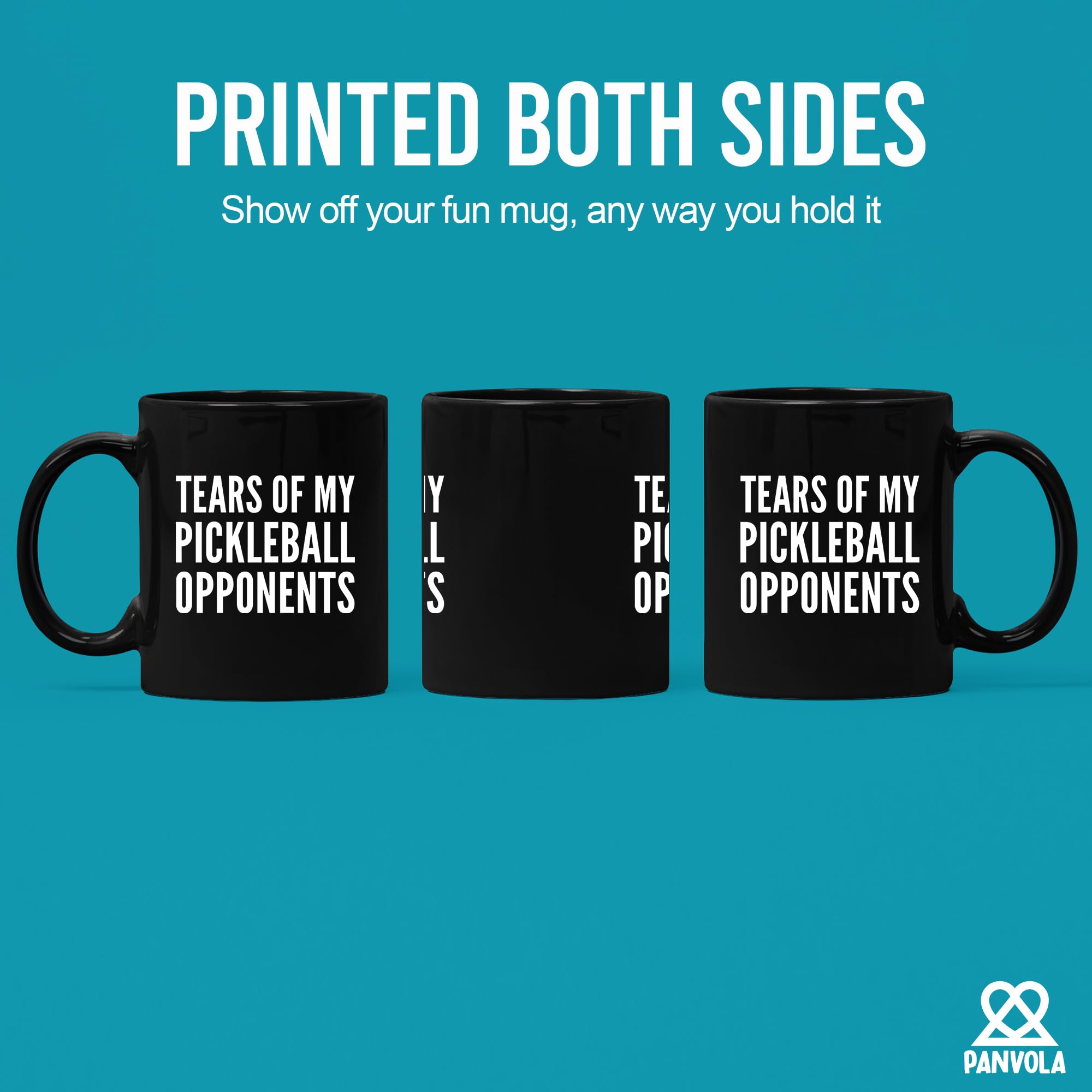 Tears of My Pickleball Opponents Sports Player Pickleball Gifts for Grandpa Grandma Wife Husband Paddle Tennis Funny Coffee Mug Ceramic Cup Novelty Drinkware (Black, 11 oz)