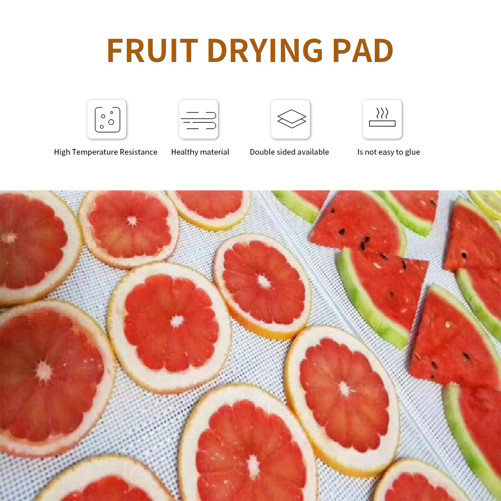 12 Pack Food Dehydrator Sheets, Silicone Fruit Mesh Trays for Dehydrator & Freeze Dryer, Non-Stick Mats for Meat, Herbs Cooking & Baking (14x14 In)