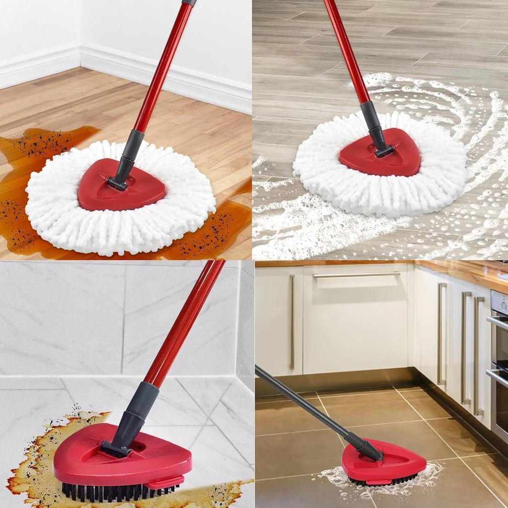 10 Pack-in-1 Reusable Mop Head Replacement for Vileda Easywring 1-Tank System, Microfiber Spin Moop Refills Compatible with Vileda Triangle Mops,Deep Clean Refill, Machine Washable & Easy to Replace