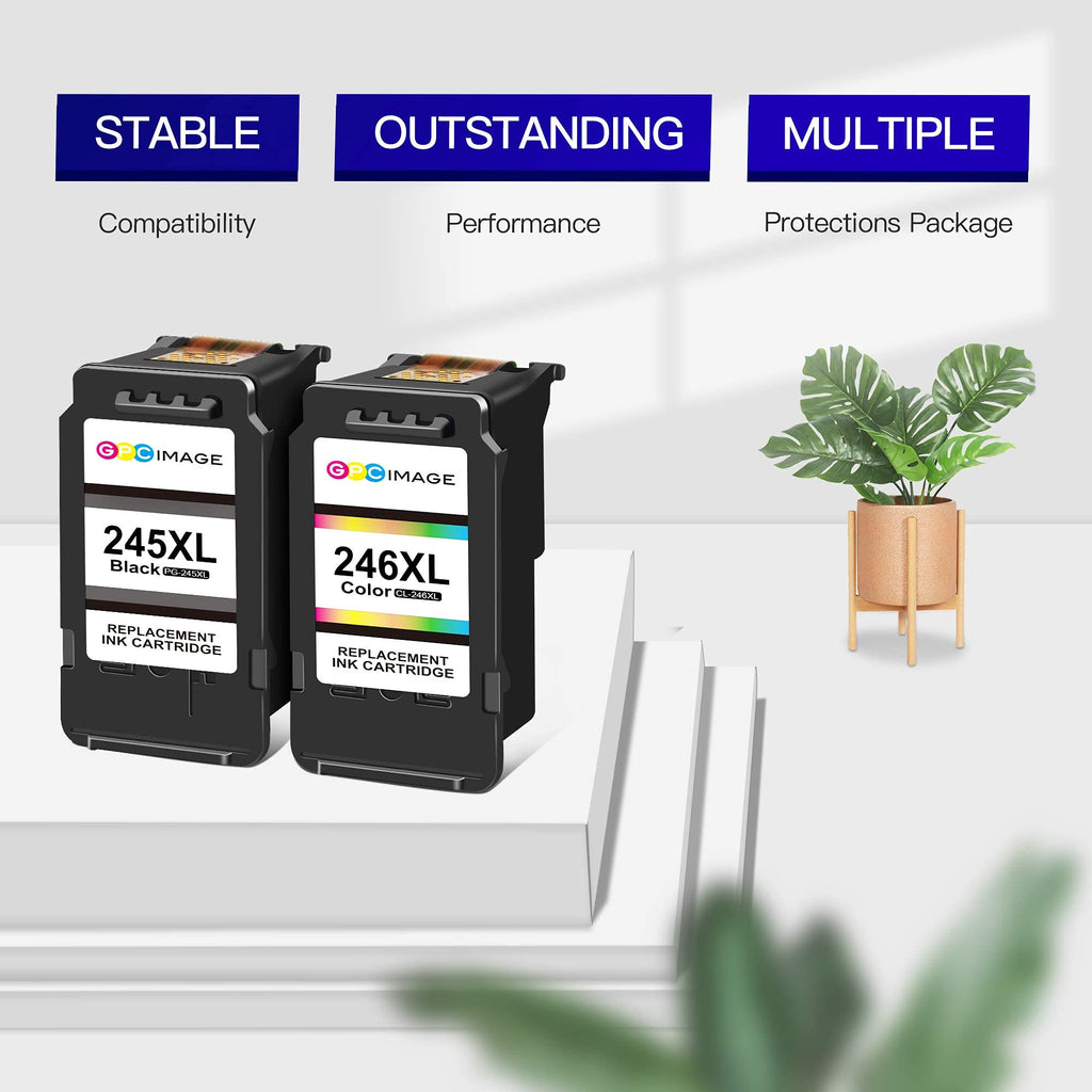 245XL 246XL Black and Color Combo Pack Ink Cartridges Replacement for Canon Ink 245 246 PG-245XL CL-246XL Works with Canon Pixma MG2522 TR4520 MX490 TS3322 MX492 TS3122 MG2500 TR4500 TR4522 Printers