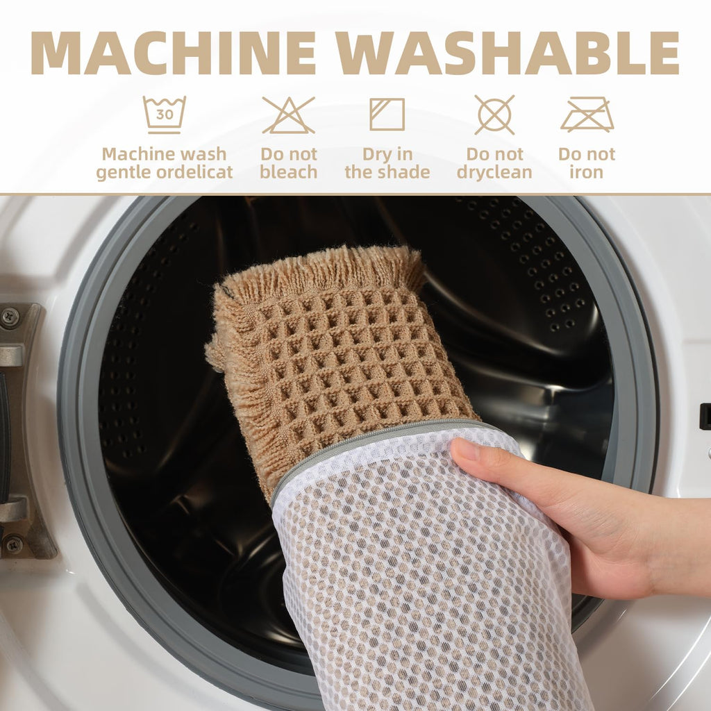 Upgraded Waffle Bath Mat Non Slip Super Absorbent Quick Dry Bath Mats for Bathroom Floor Machine Washable Bathroom Mat Ultra Soft Boho Bathroom Rugs with Tassels Beside Tub, 17" x 24", Brown