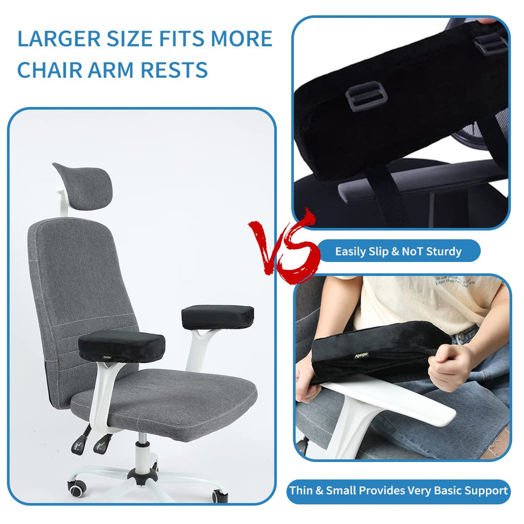 Ergonomic Office Chair Armrest Pads，New Upgrade Does Not Collapse Memory Foam，Ease Elbow & Arm Pressure,Suitable for Office Chair and Game Chair Armrest Cushion Pillow(2 Piece Set)