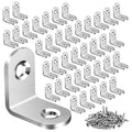 Baoswi 80PCS L Bracket Corner Brace, Stainless Steel L Brackets for Shelves, Metal Corner Bracket, Small Right Angle Bracket for Wood Furniture Chair Drawer Cabinet with 160PCS Screws