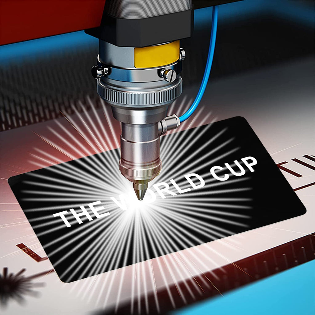 100 Pcs Blank Metal Business Cards, MaehSab 0.2mm Aluminum Laser Engraved Black Name Card, Metallic Office Name Cards DIY Gift, VIP Cards DIY (86 x 54 mm)