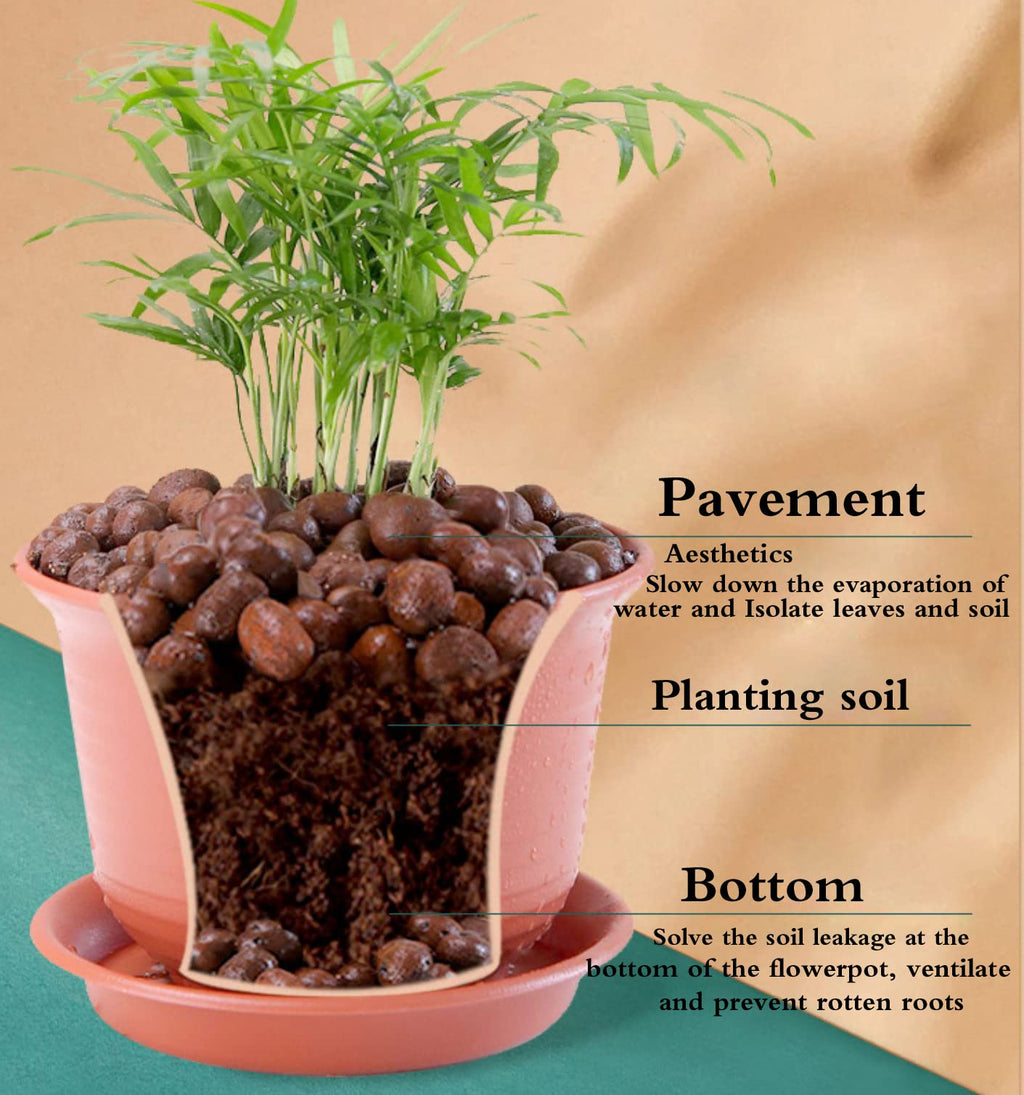 Organic Expanded Clay Pebbles,for Soil Hydroponic Rocks Orchids,Indoor Plants (6LB)