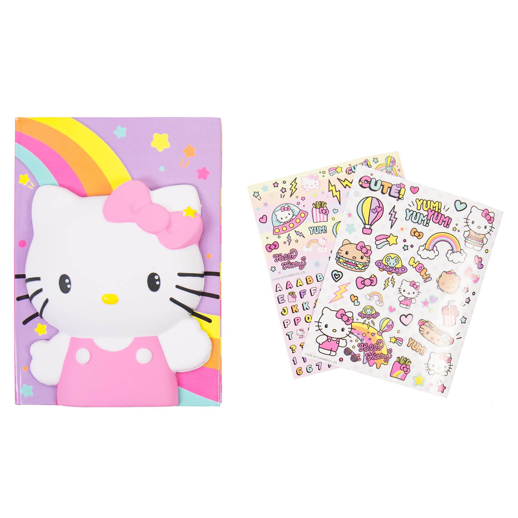 Hello Kitty Squishy Diary, 60 Page Hello Kitty Journal with Kawaii Stickers and Hello Kitty Pen, Sanrio Accessories, Cute School Supplies, Sanrio Stationery, Hello Kitty Merch, Kawaii School Supplies