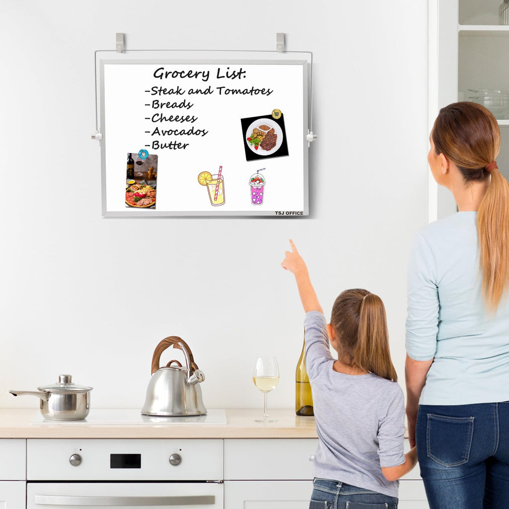 TSJ OFFICE Dry Erase White-Board - 12 X 16 Inches Portable Small Magnetic Whiteboard with Hooks for Wall, Mini Desktop Whiteboard 360 Degrees Revolving Double Sided Stand for Office, Home, School