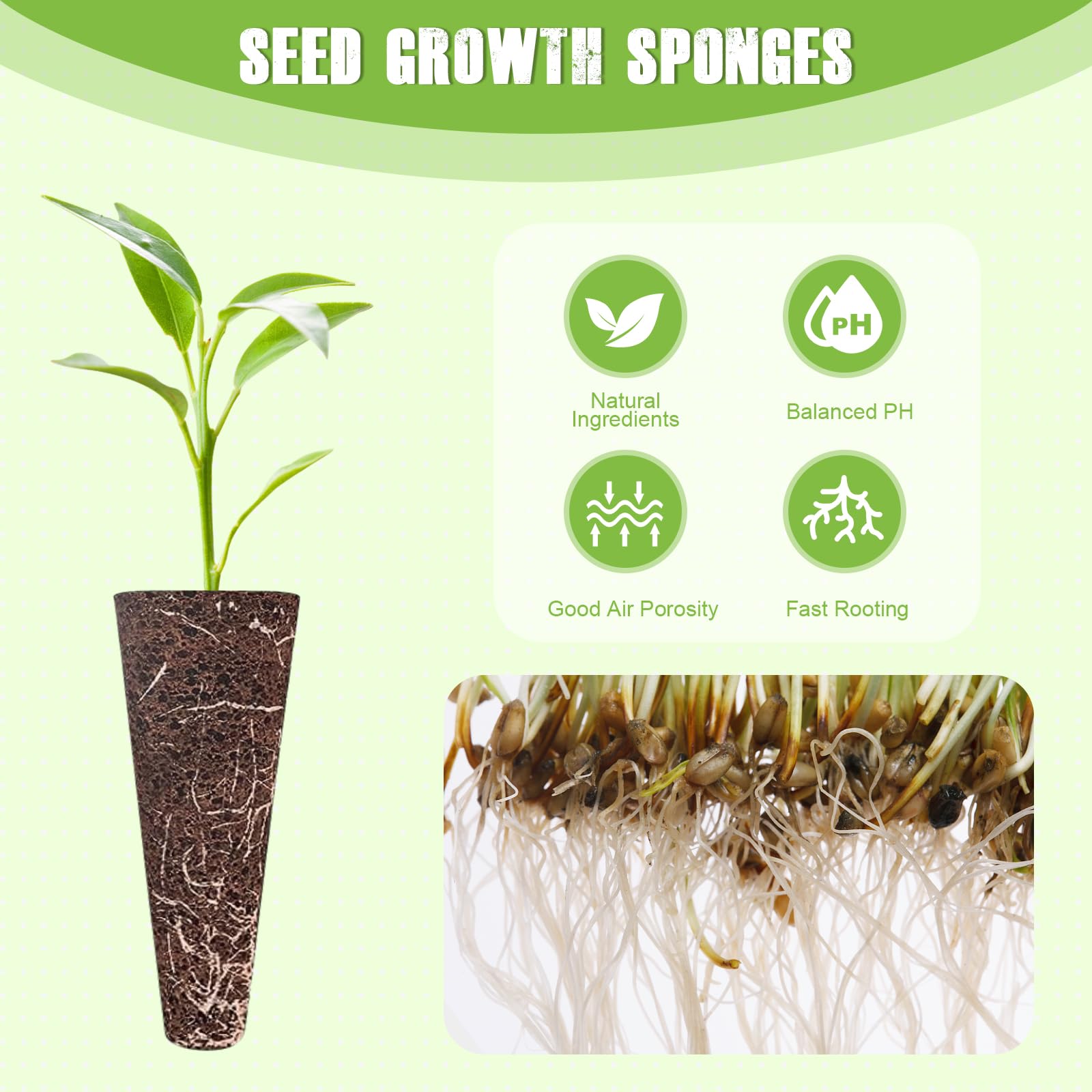 161 Pcs Seed Pods Kit for AeroGarden, Grow Anything Kit for Hydroponics with 50 Grow Sponges, 30 Grow Baskets, 30 Planting Domes, 50 Pod Labels, 1 Tweezer