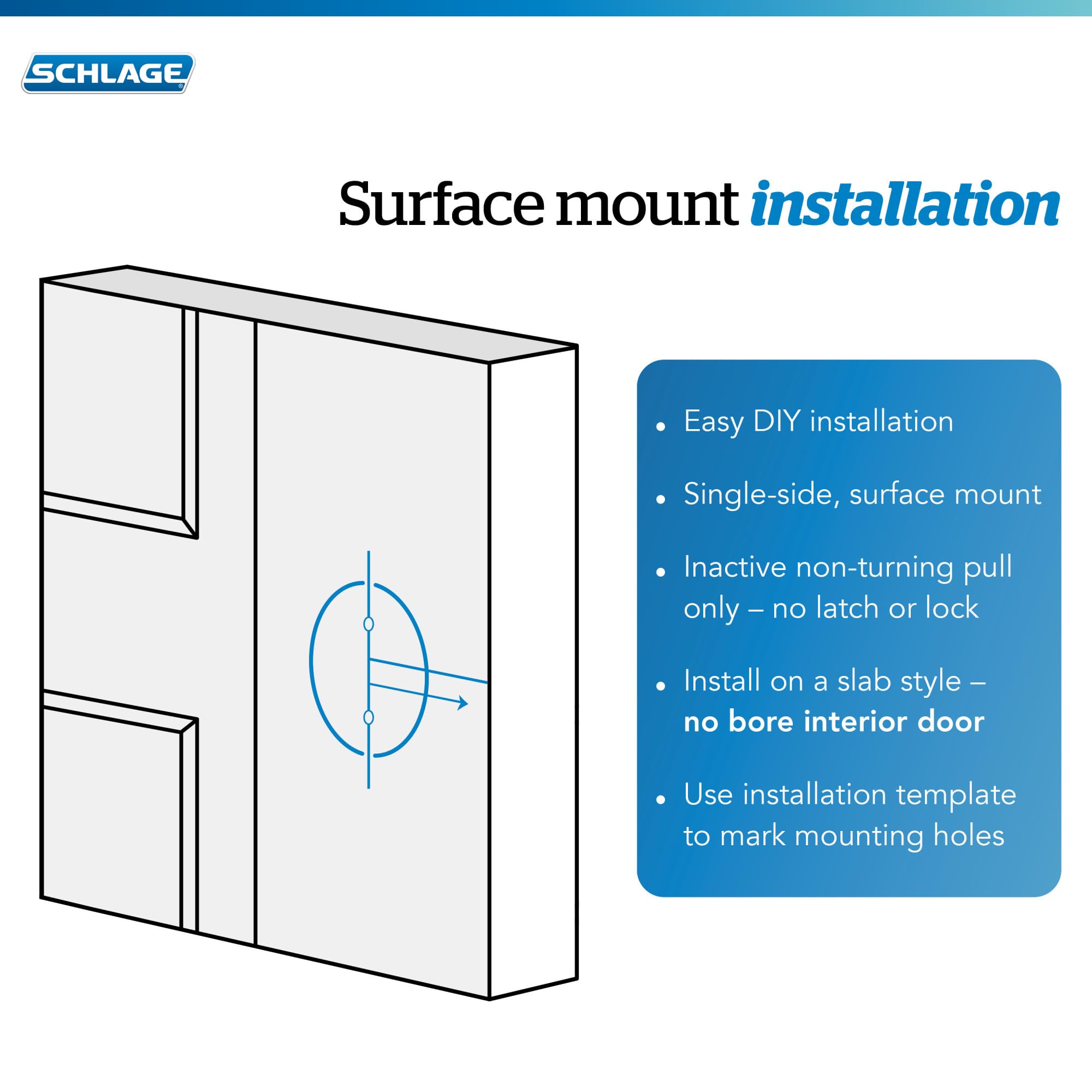Schlage F170 LAT 622 Latitude Door Lever with Standard Trim, One-Sided Non-Turning Dummy Handle, Matte Black