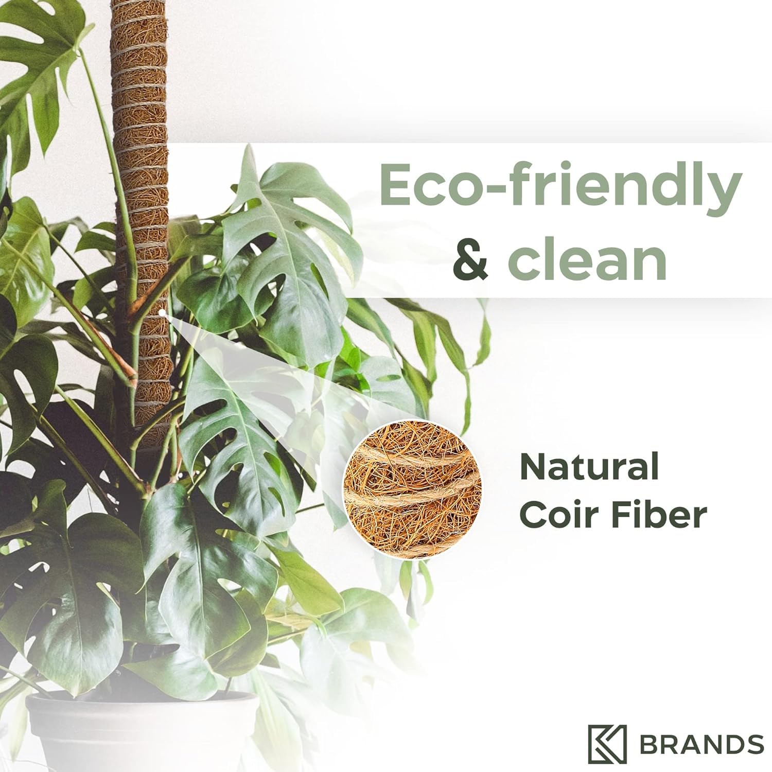 K-Brands 2 Pack 48 Inches Bendable Moss Pole Monstera Plant Support for Climbing Indoor Plants - Stakes for Potted Climbers - Tall Sticks Indoor Trellis for Houseplants - Accessories for Monstera Pot