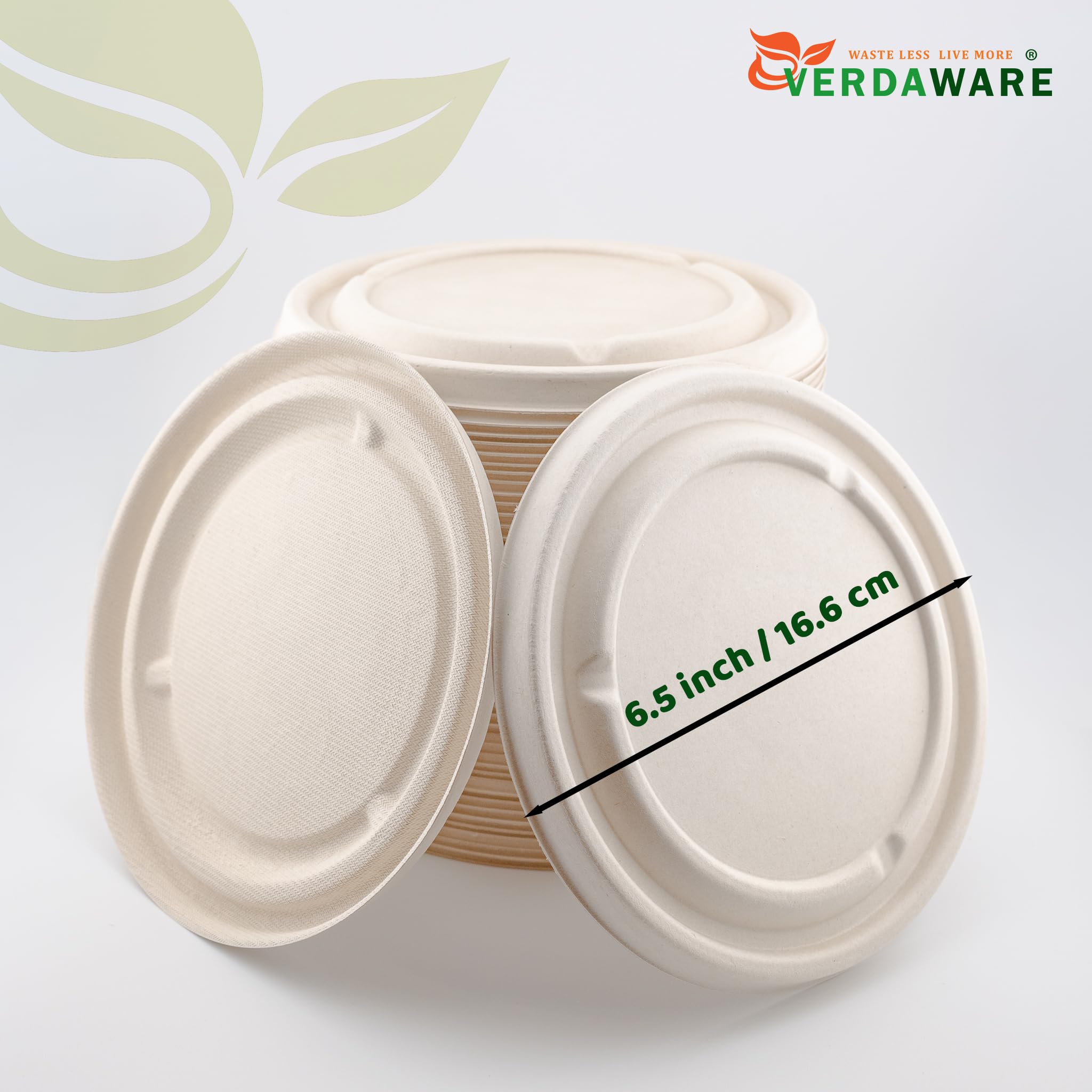 Compostable Pulp Lids for 20 oz & 25 oz Bagasse Bowls – Biodegradable Sugarcane Fiber | Eco-Friendly, PFAS-Free, Heavy-Duty Disposable Food Container Lids for Hot & Cold Takeout