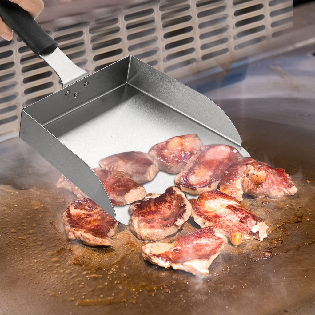 Yarlung 2 Pack Large Smash Burger Spatula, Stainless Steel Griddle BBQ Grill Shovel Scraper Scoop for Fried Food, Stir Fry, Hibachi Tools