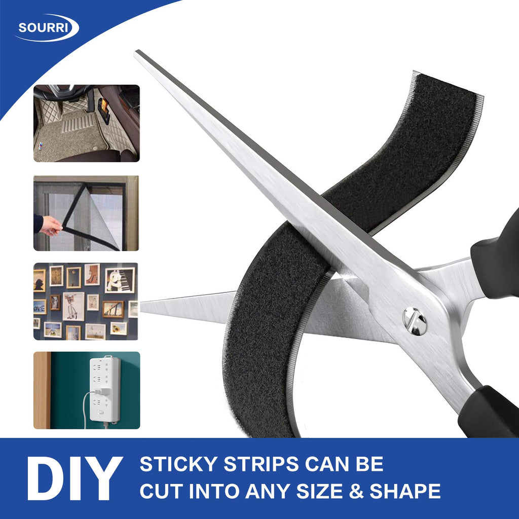 3/4 Inch x 26 Feet Hook and Loop Tape Sticky Back Fastener Roll, Nylon Self Adhesive Heavy Duty Strips Fastener for Home Office School Car and Crafting Organization