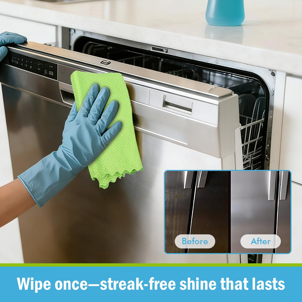 AIDEA Microfiber Glass Cleaning Cloths, 8PK, 16"x16" Premium Microfiber Glass and Window Cleaner, Lint Free Magic Cleaning Cloth, Quickly Clean Windows, Glasses, Windshields, Mirrors, Stainless Steel