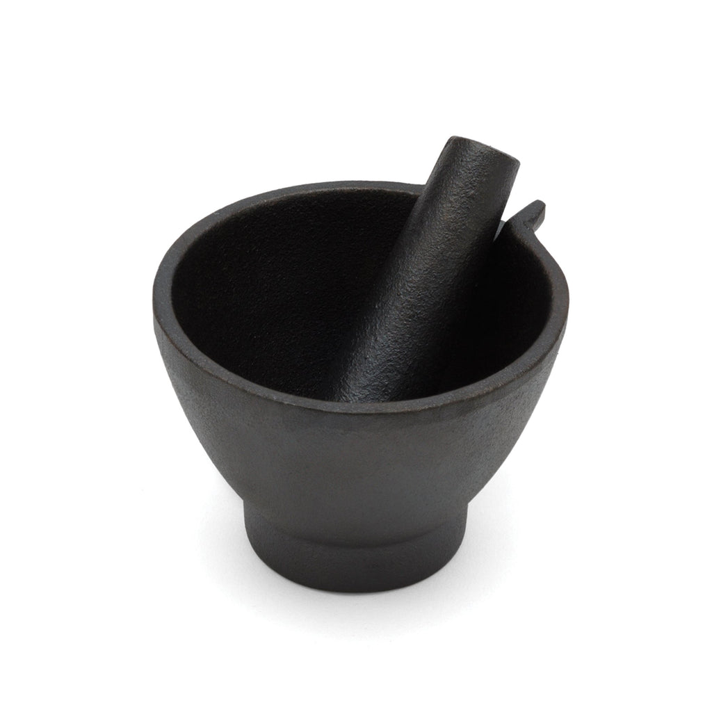 Fox Run 3861 Mortar and Pestle, Cast Iron, 4 x 4.5 x 3.5 inches Black