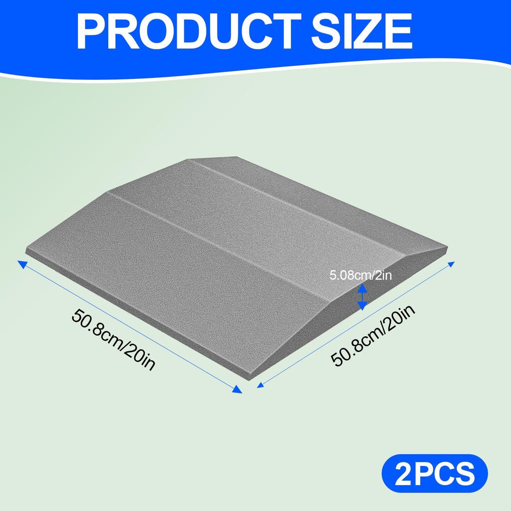 Couch Cushion Support — High-Density Foam Sofa Seat Pads for Sagging Sofas, Cut-to-Size, Enhances Comfort & Durability, 20"x20" High, Great for Home & Office, Gray Trapezoid (Two Pieces)