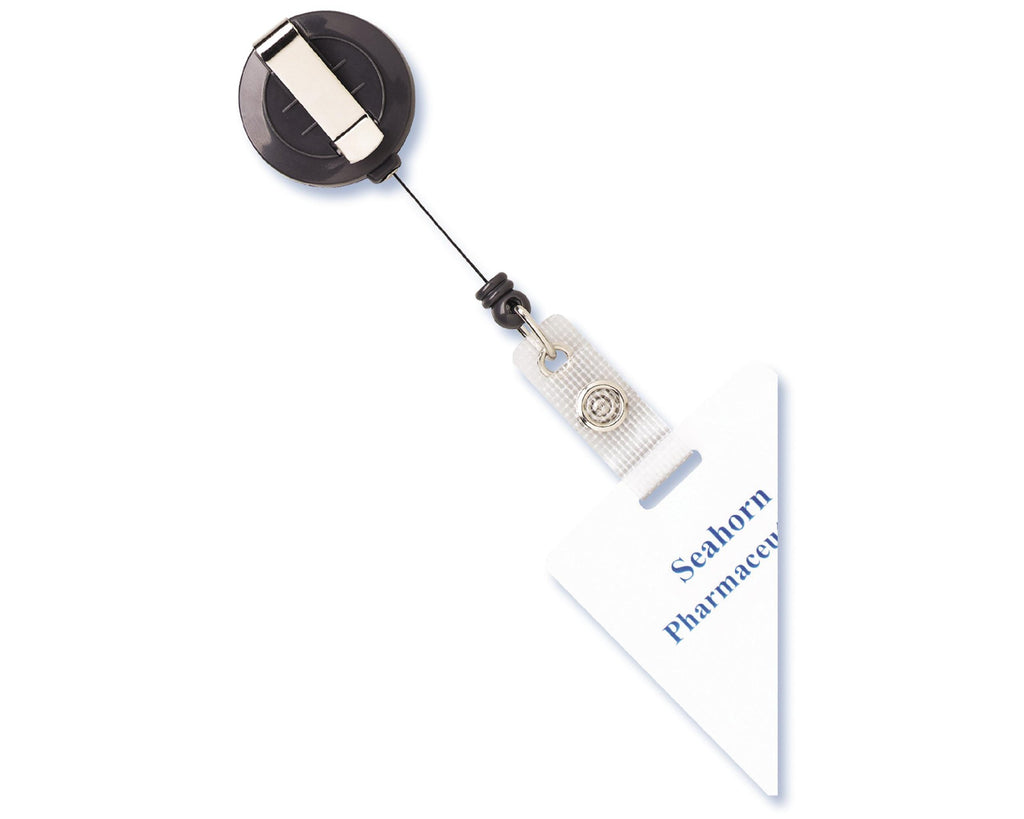 Avery Retractable Reel Clip, 30", Charcoal, 12 Pack (74711)