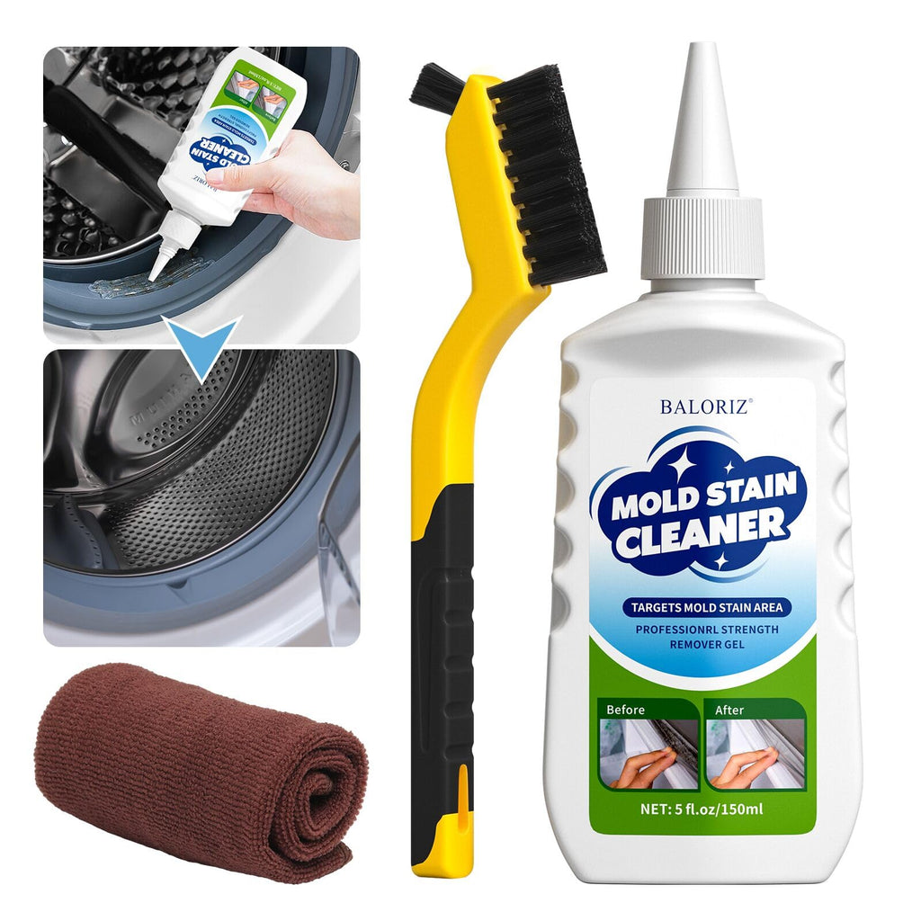 Mould Remover Gel, 1 Pack Household Mould Remover for Washing Machine, Grout Cleaner Gel with Brush and Cloth for Kitchen & Bathroom Cleaning,Sink, Tile Grout and Refrigerator Strips (5 Fl Oz)