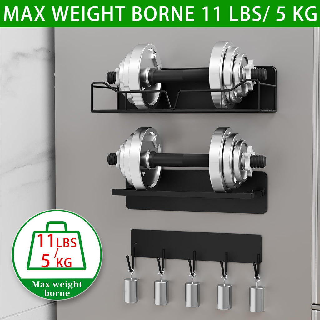 5 Pack Magnetic Spice Rack for Fridge, Magnetic Shelf for Kitchen Organizer No Drilling, Magnetic Shelves for Refrigerator Kitchen Storage and Organization (Black)