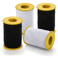 TOPZEA 4 Pack Elastic Thread for Sewing, 0.5mm Thickness Stretchy String Elastic Cord Sturdy Elastic Sewing Thread for Shirring, Smocking, Beading, Gathering, DIY Project, Each 437 Yard, Black & White