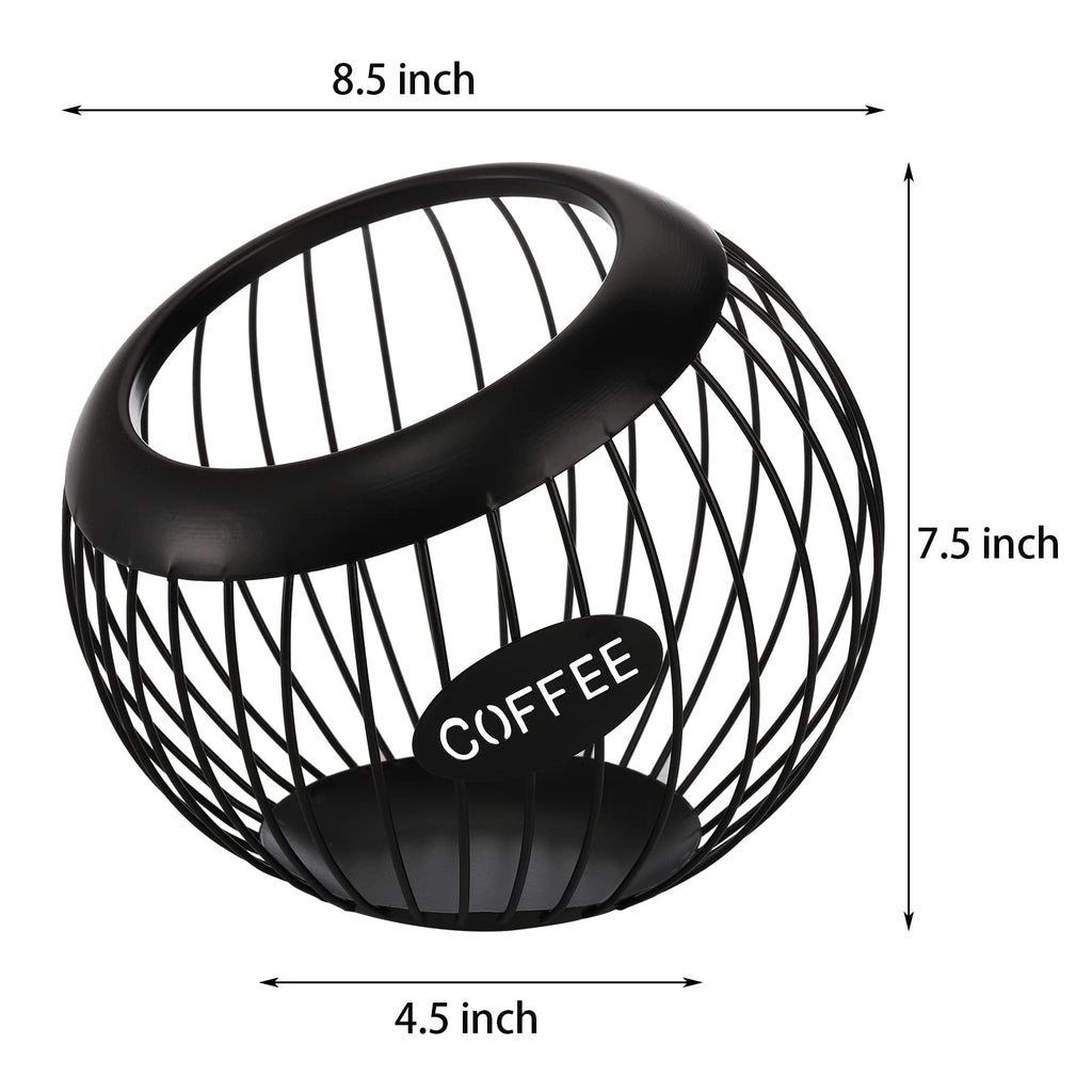 TOPZEA Coffee Pod Holder, Large Capacity K Cup Holder Metal Coffee Capsule Storage Basket, Espresso Pods Organizer for Counter, Bar Station Accessories