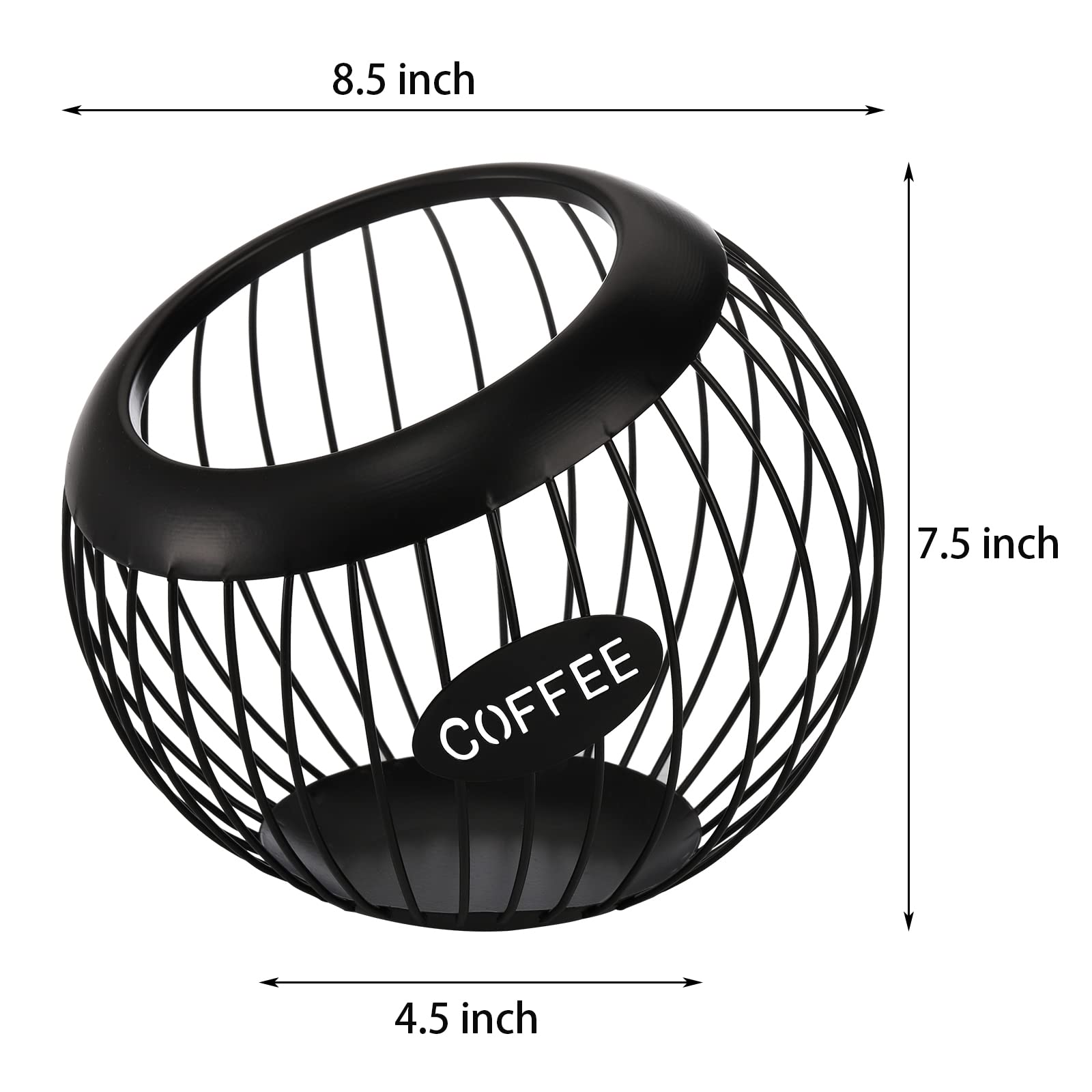 TOPZEA Coffee Pod Holder, Large Capacity K Cup Holder Metal Coffee Capsule Storage Basket, Espresso Pods Organizer for Counter, Bar Station Accessories
