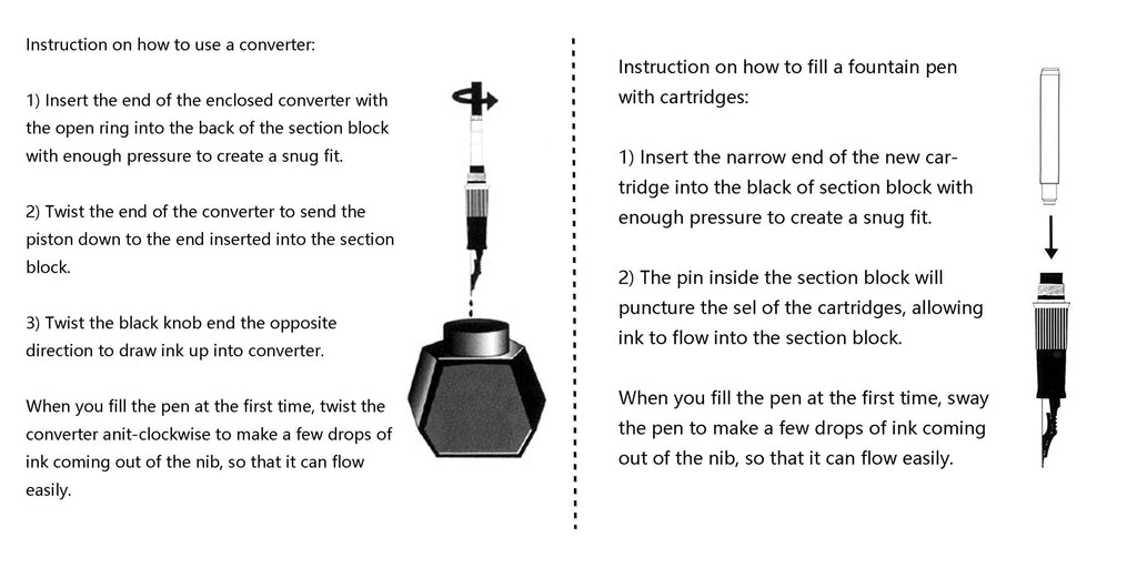 Asvine Matte Black Forest Fountain Pen Extra Fine Nib Classic Design with Converter and Metal Pen Box Set