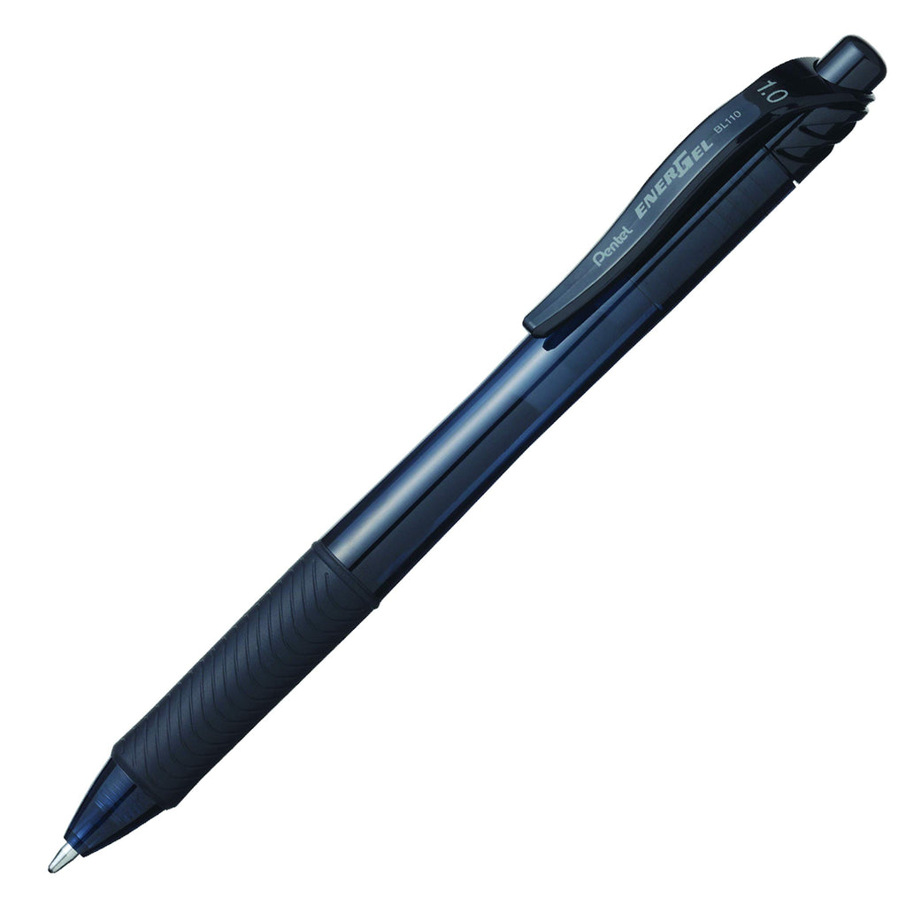 Pentel EnerGel X Retractable Liquid Gel Rollerball Pen, Everyday Writing, Office Supplies, School Supplies, 1.0mm Bold Point, Black Ink, BL110-A, Box of 12