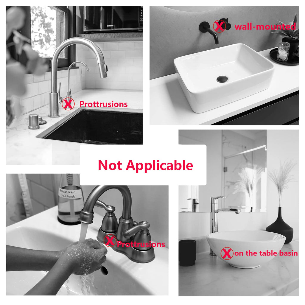 MOODKEY Kitchen Sink Splash Guard Sponge Holder for Kitchen Sink Silicone Faucet Handle Drip Catcher Tray Sink Protector for Kitchen Sink Faucet Mat Fits the Faucet Tube within 2.5"(Off-white, 17.7'')