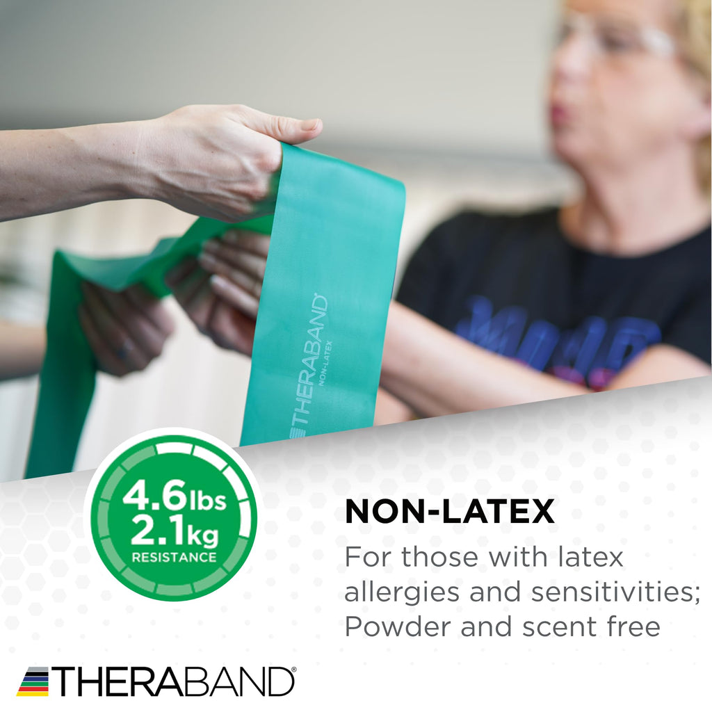 TheraBand Resistance Bands Set, Non-Latex Elastic Band for Upper/Lower Body Exercise, Strength Training Without Weights