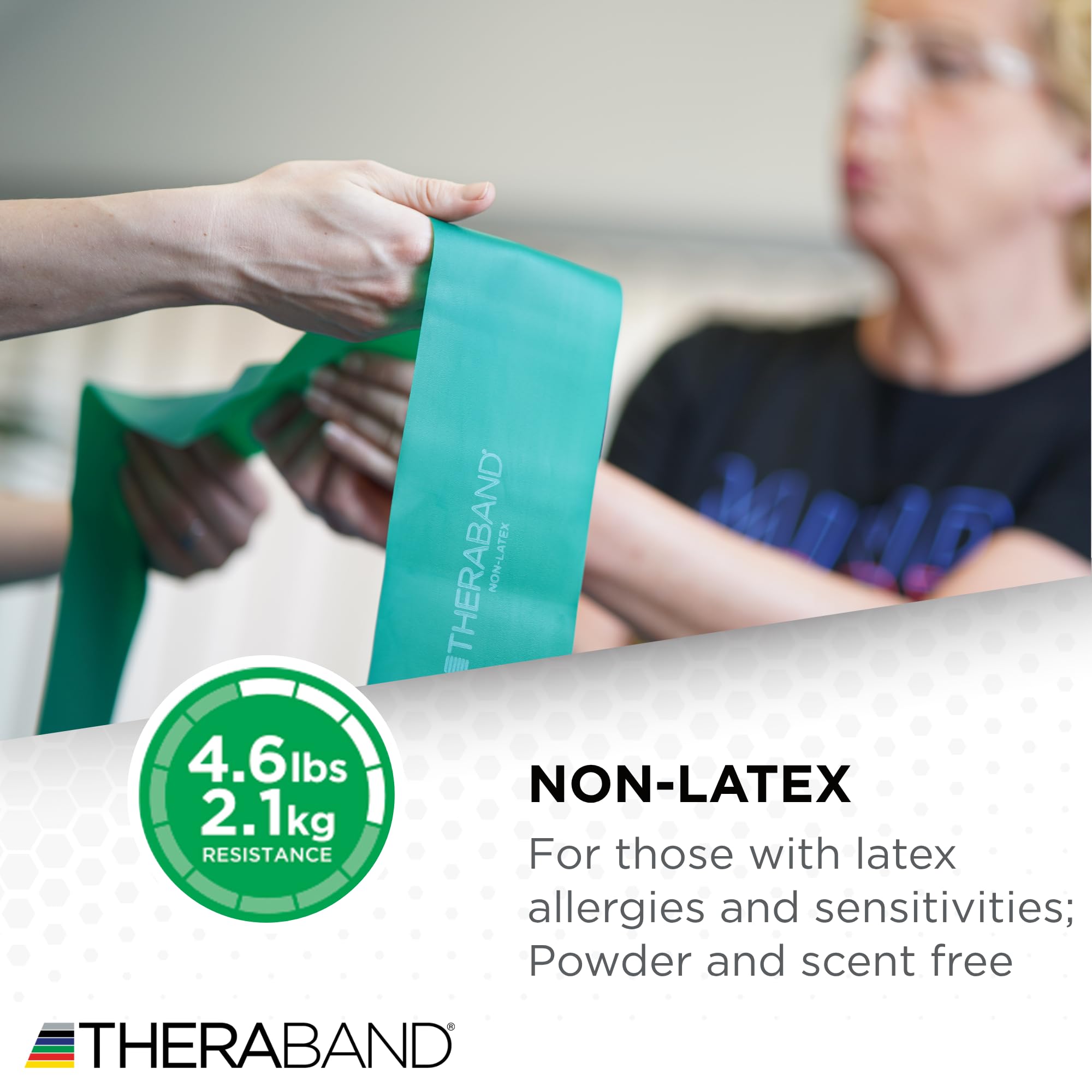 TheraBand Resistance Bands Set, Non-Latex Elastic Band for Upper/Lower Body Exercise, Strength Training Without Weights