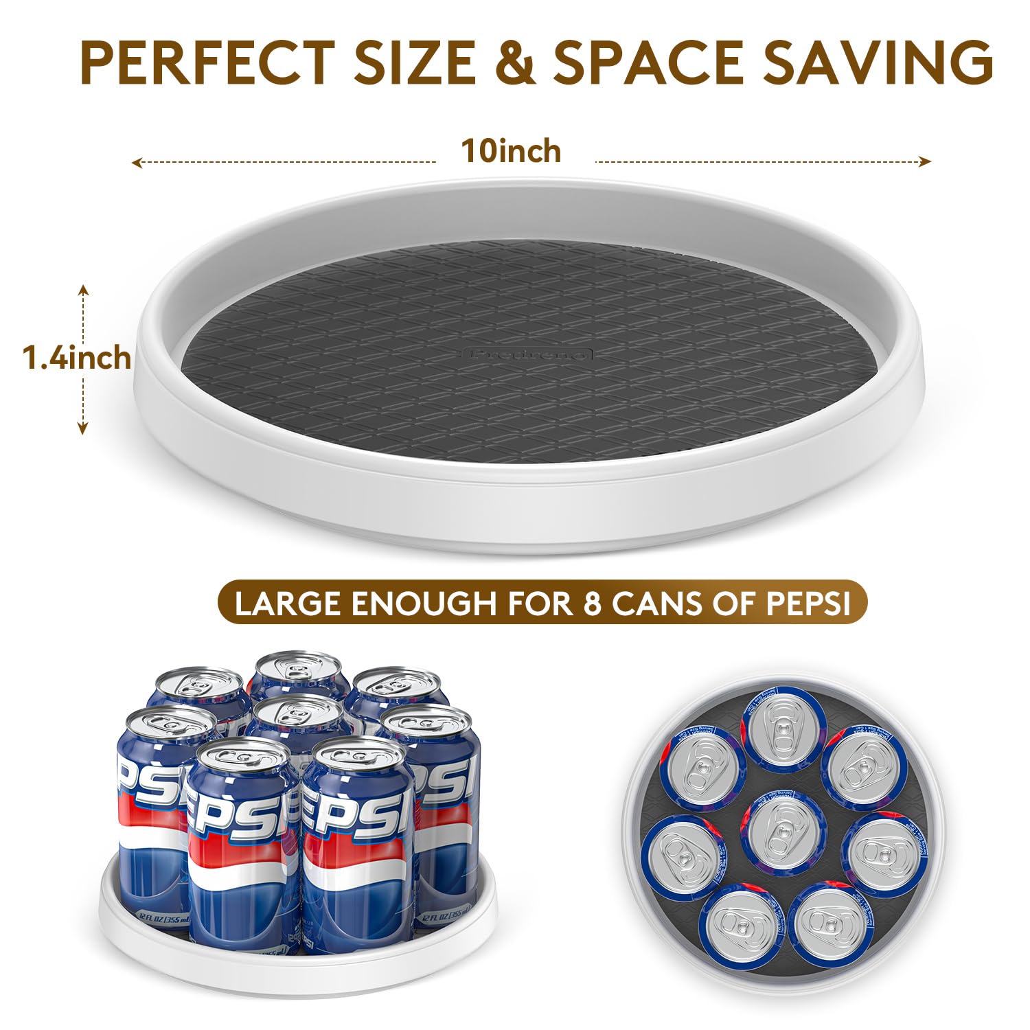 Lazy Susan Organizers -2 Set of Turntables for Cabinet, Pantry Organization Countertop,Vanity and Table,10 Inch Rotating Tray Spice Rack, Bathroom Fridge and Makeup Organizing, Non Skid