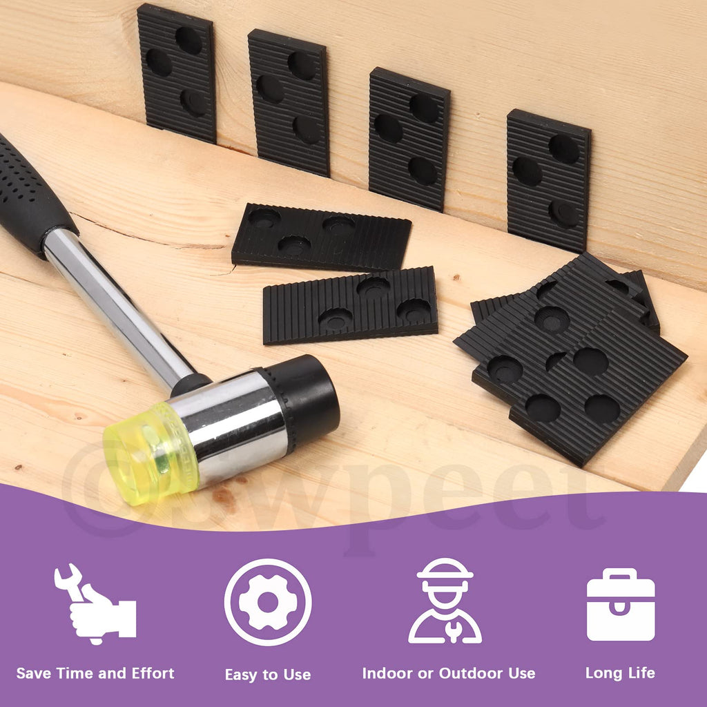 Swpeet 33Pcs Laminate Wood Flooring Installation Kit, Including Heavy Duty Double-Faced Mallet with Non Slip Soft Handle, Upgraded Pull Bar with Tapping Block and 30Pcs Spacers