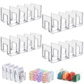Supkiir 4 Pack 4-Section Acrylic File Sorter, Clear Desk File Organizer Book Organizer, Acrylic Office Organizers And Storage Stand Rack for Handbag Book Envelopes Document Notebook Electronics